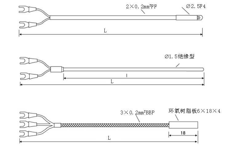 电机线圈绕组用热电偶（阻）产品结构