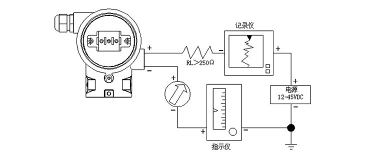 智能压力变送器非智能型现场导线连接